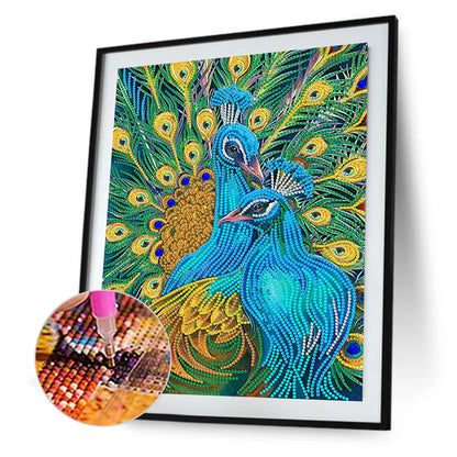 Diamond Painting - Partial Special Shaped - Peacock (30*40CM)