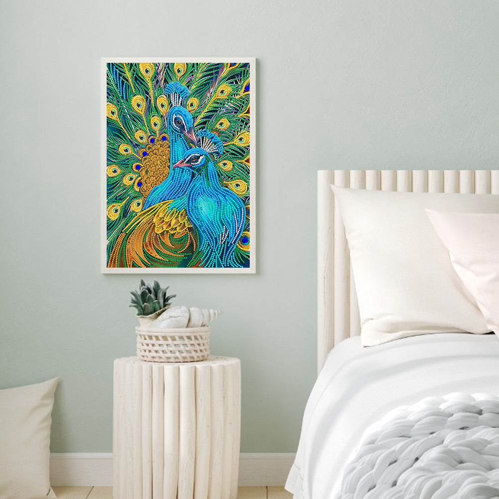 Diamond Painting - Partial Special Shaped - Peacock (30*40CM)