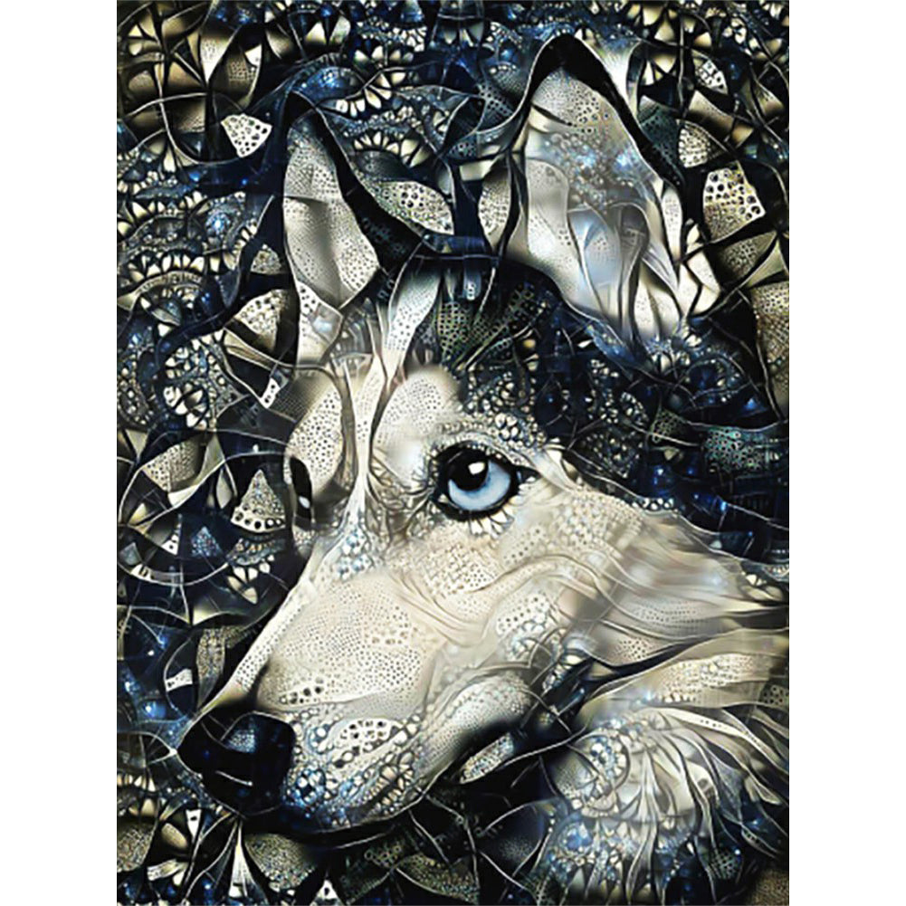 Diamond Painting - Full Square - Husky dog ??glass painting (40*50CM)