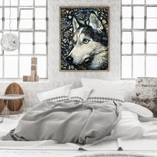 Load image into Gallery viewer, Diamond Painting - Full Square - Husky dog ??glass painting (40*50CM)
