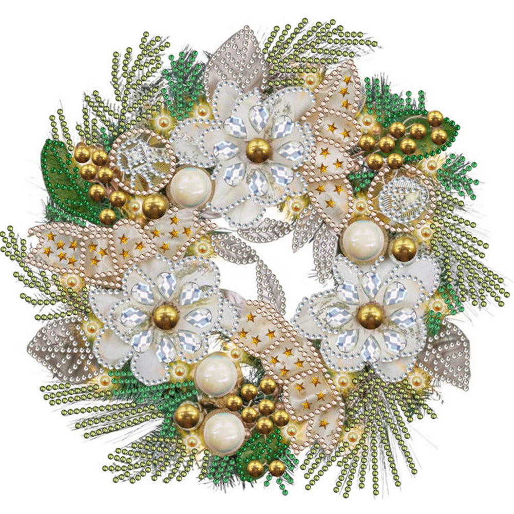 Diamond Painting - Partial Special Shaped - christmas wreath (30*30CM)