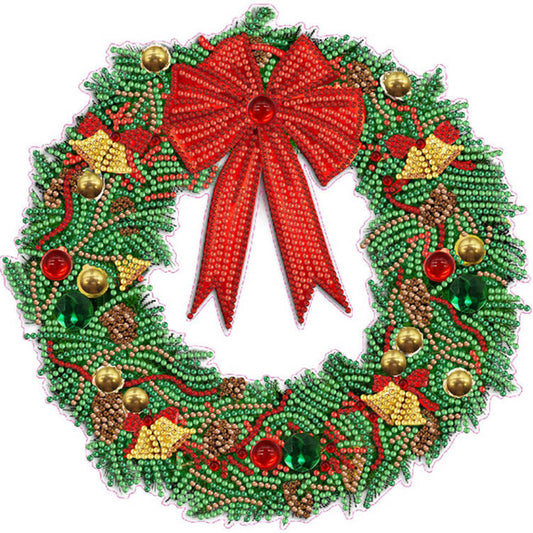 Diamond Painting - Partial Special Shaped - christmas wreath (30*30CM)