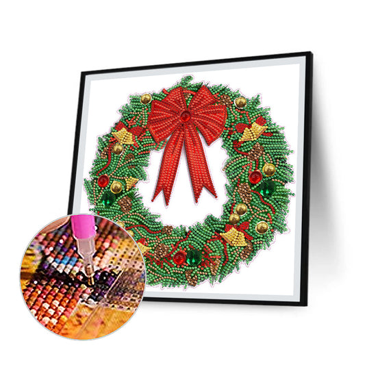 Diamond Painting - Partial Special Shaped - christmas wreath (30*30CM)