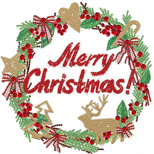 Diamond Painting - Partial Special Shaped - christmas wreath (30*30CM)