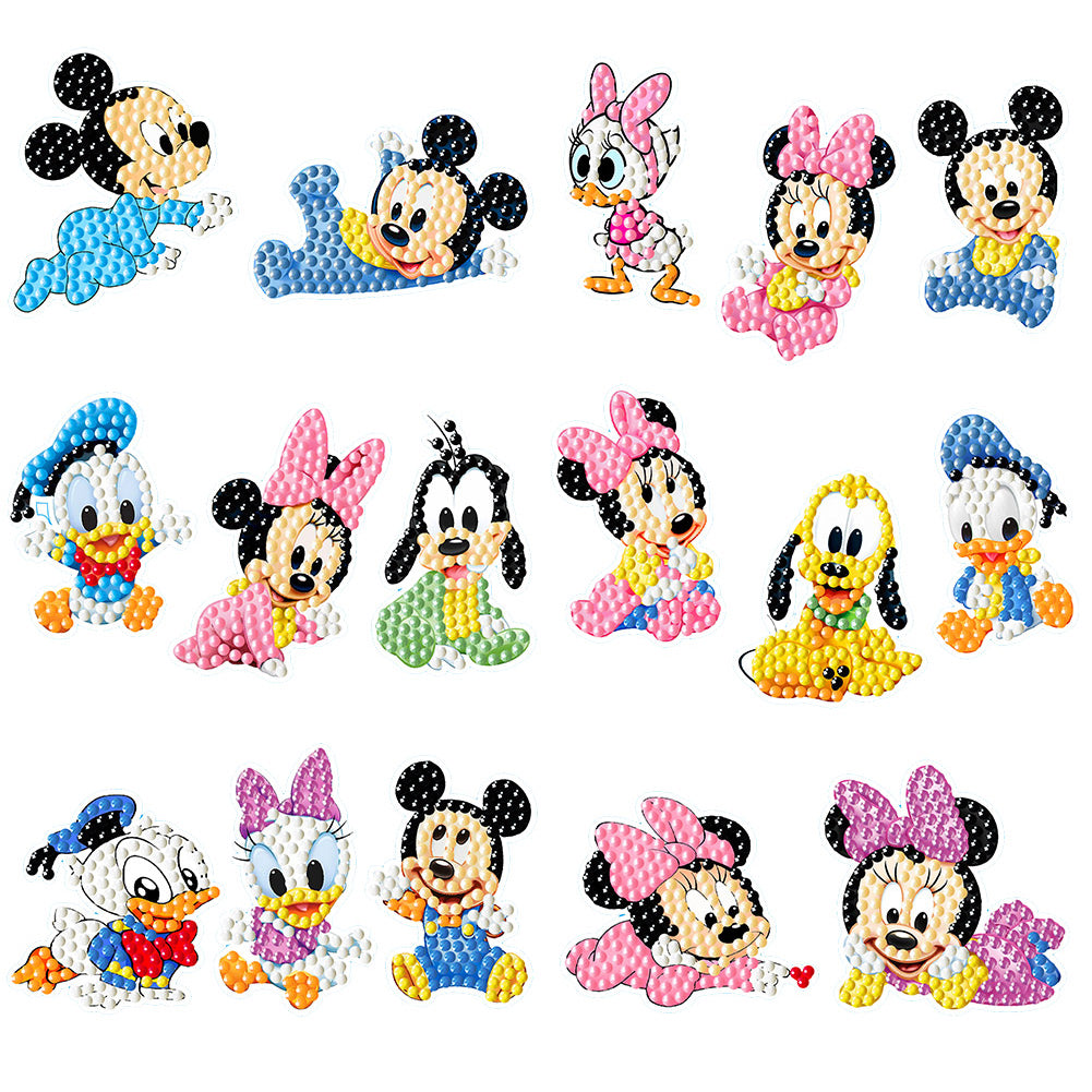 2pcs Stickers Cute DIY Cartoon Animal for Kids Adult Gift Rewards (BT105)