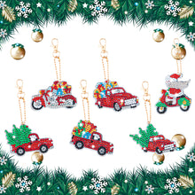 Load image into Gallery viewer, 6pcs Little Red Car DIY Diamonds Painting Keychain Mosaic Keyring Gift (T-32)
