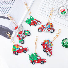 Load image into Gallery viewer, 6pcs Little Red Car DIY Diamonds Painting Keychain Mosaic Keyring Gift (T-32)
