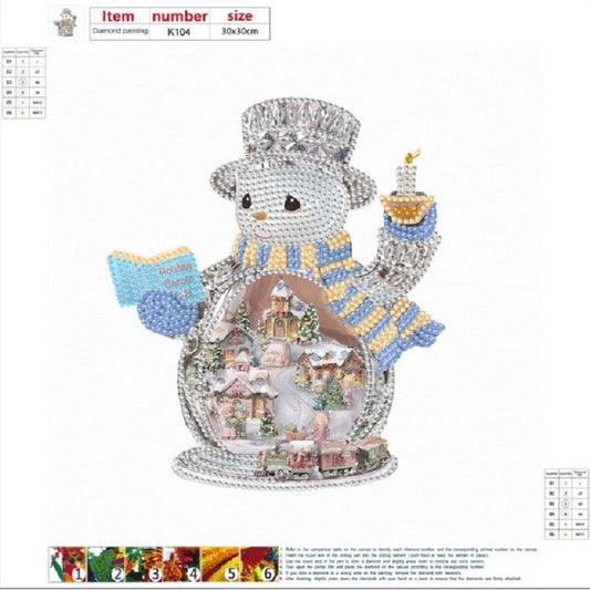 Diamond Painting - Partial Special Shaped - Christmas snowman (30*30CM)