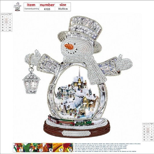 Diamond Painting - Partial Special Shaped - Christmas snowman (30*30CM)