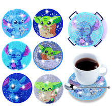 Load image into Gallery viewer, DIY Diamonds Painting Coaster with Rack Woody Cartoon Cup Mat Home Accessories
