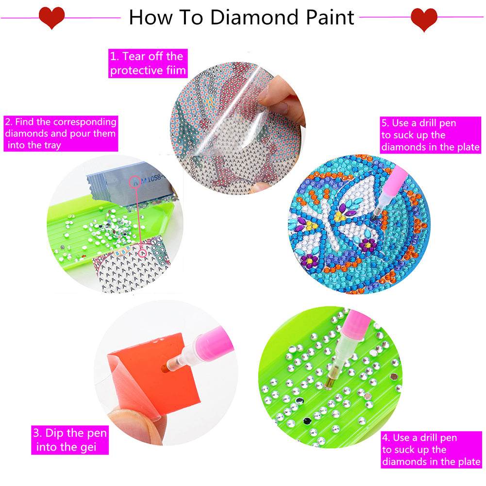 DIY Diamond Painting Coasters Kit Diamonds Cup Mat Cartoon Mickey (MZ030)