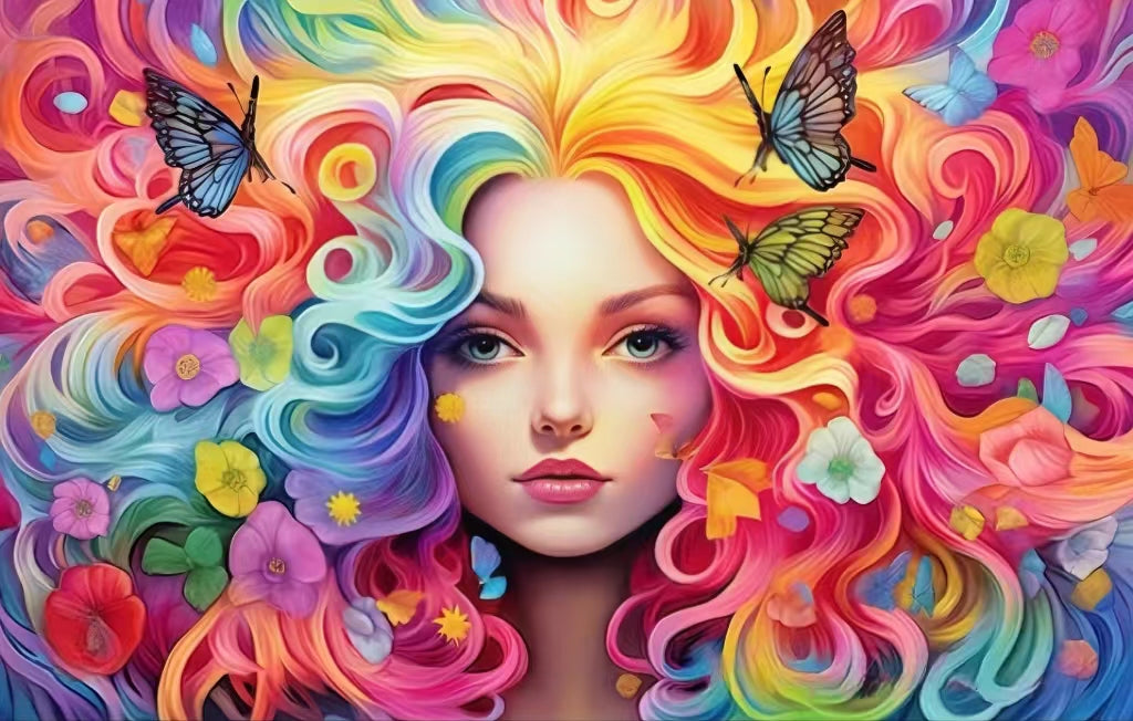 AB Diamond Painting - Full Round - Rainbow queen (40*60cm)