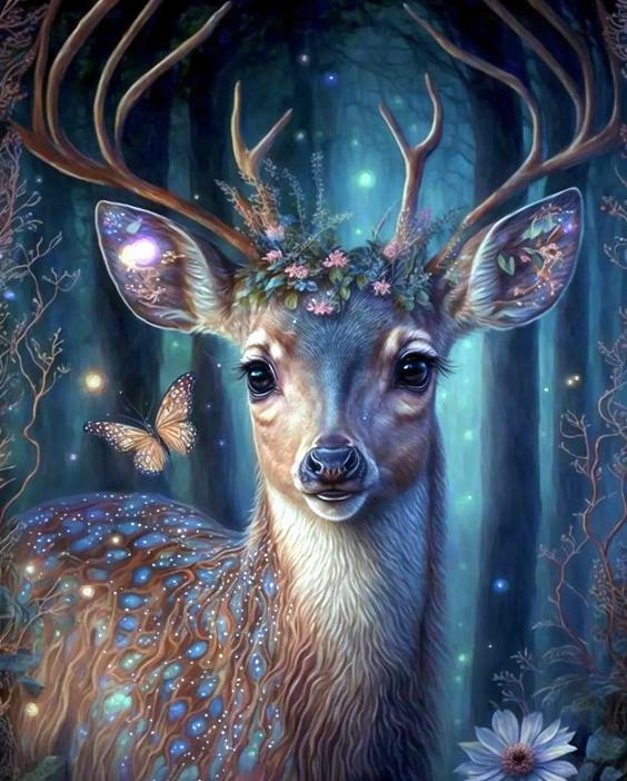 AB Diamond Painting - Full Round - Elf Fawn (40*50CM)