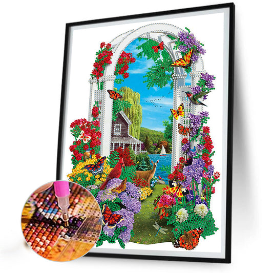 Diamond Painting - Partial Special Shaped - garden (30*40CM)