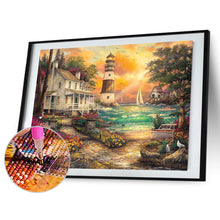 Load image into Gallery viewer, Diamond Painting - Full Round - lighthouse house by the sea (50*40CM)
