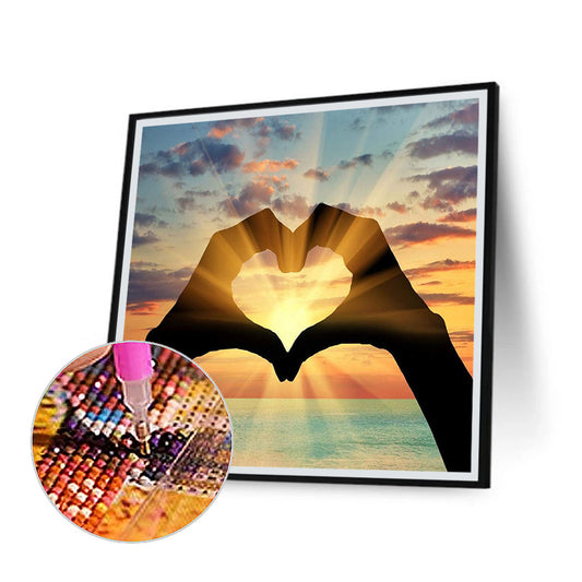 Diamond Painting - Full Round - couple love gesture (30*30CM)