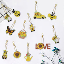 Load image into Gallery viewer, 12pcs Diamonds Painting Keychain Art Crafts DIY Cartoon Key Ring Bag Accessories
