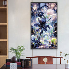 Load image into Gallery viewer, Diamond Painting - Full Round - black flowers (40*70CM)
