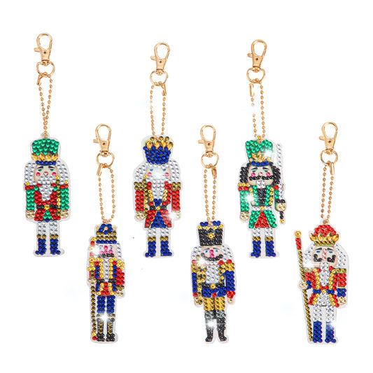 Nutcracker DIY Diamonds Painting Keychain Special-shaped Drill Art Crafts (T-43)