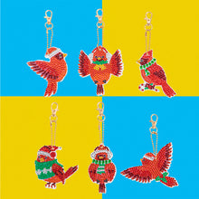 Load image into Gallery viewer, Red Bird DIY Diamonds Painting Keychain Special-shaped Drill Art Crafts (T-44)
