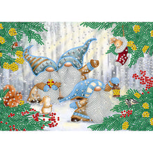 Load image into Gallery viewer, Diamond Painting - Partial Special Shaped - Goblins playing in the snow (40*30CM)
