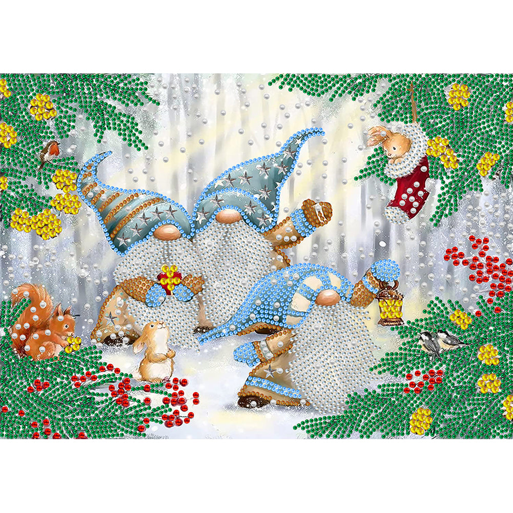 Diamond Painting - Partial Special Shaped - Goblins playing in the snow (40*30CM)