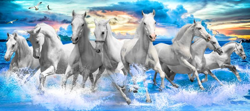 AB Diamond Painting - Full Round - Galloping Horses (40*90cm)