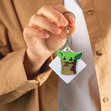 Load image into Gallery viewer, 6pcs DIY Double Sided Handmade Diamond Keychains Yoda Stitzer for Gifts (YS120)
