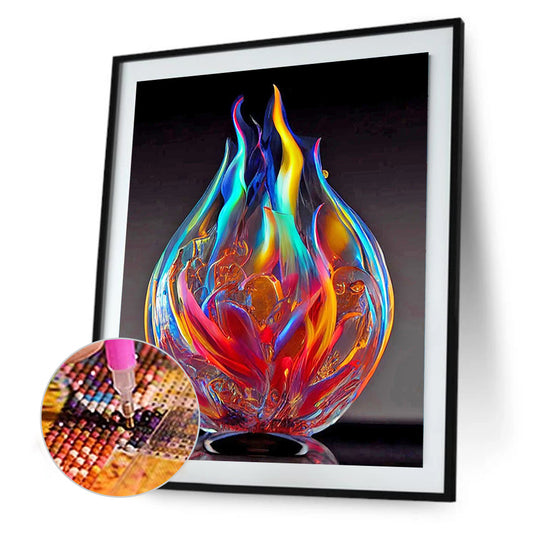 Diamond Painting - Full Round - glass fire sculpture (30*40CM)