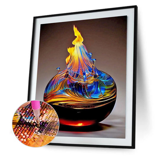 Diamond Painting - Full Round - glass fire sculpture (30*40CM)