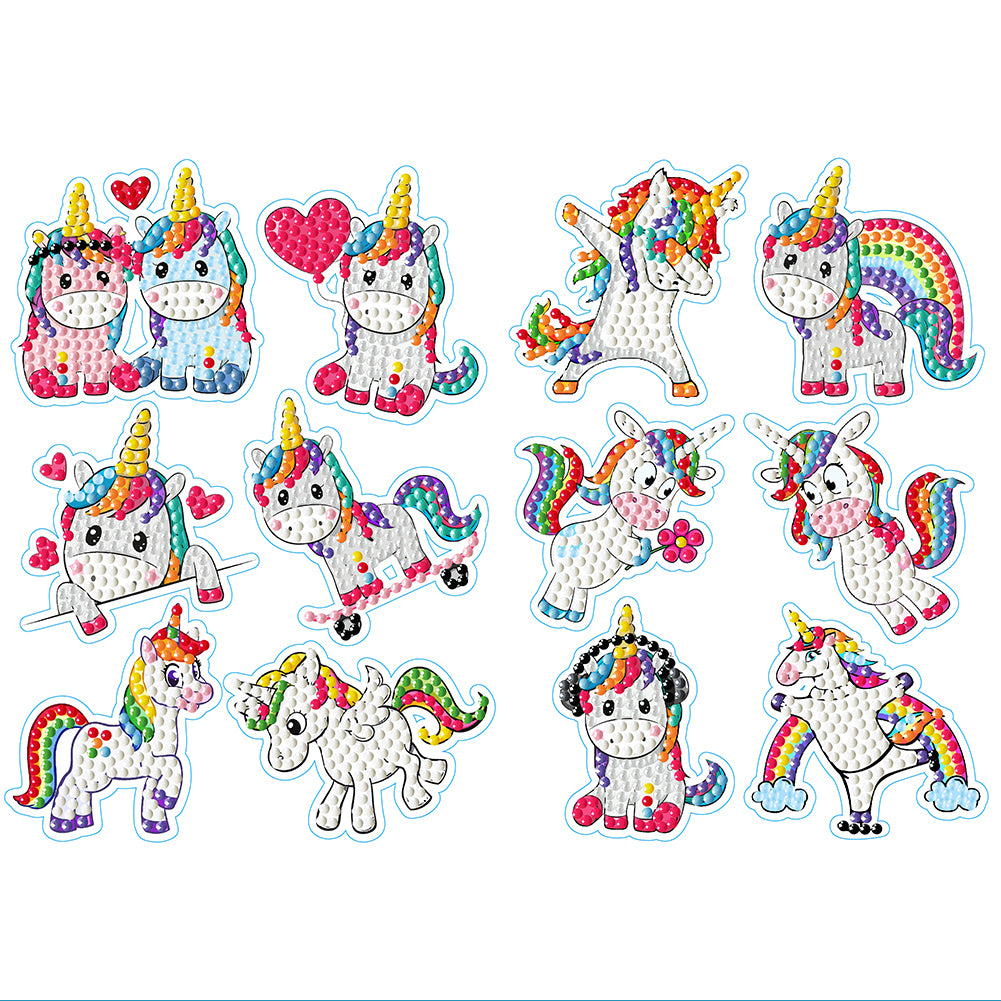 2 Sheets Diamonds Painting Sticker DIY Craft Cartoon Paster Home Decor (BT130)