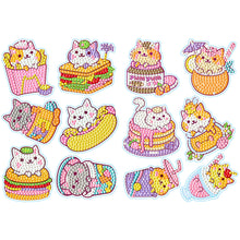 Load image into Gallery viewer, 2 Sheets Diamonds Painting Sticker DIY Art Cartoon Cat Paster Home Decor (BT142)
