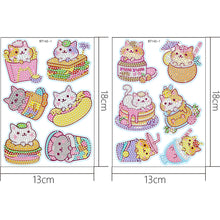 Load image into Gallery viewer, 2 Sheets Diamonds Painting Sticker DIY Art Cartoon Cat Paster Home Decor (BT142)
