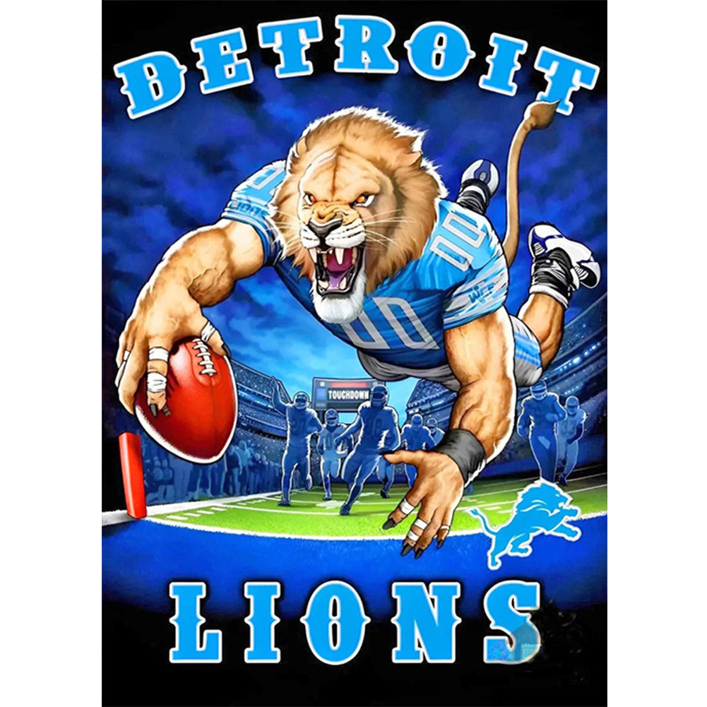 Diamond Painting - Full Round - detroit lions football team (30*40CM)