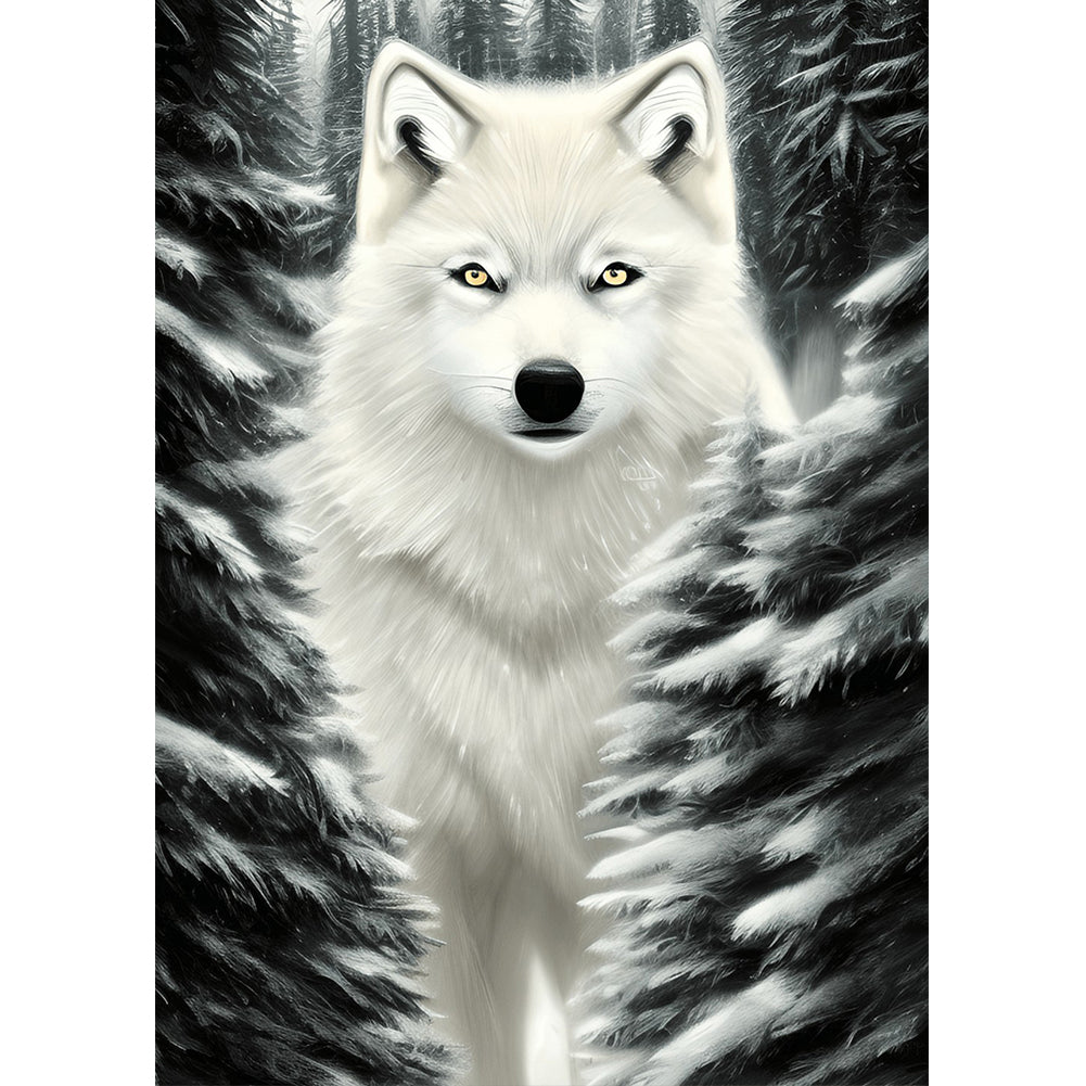 Diamond Painting - Full Round - arctic wolf (30*40CM)