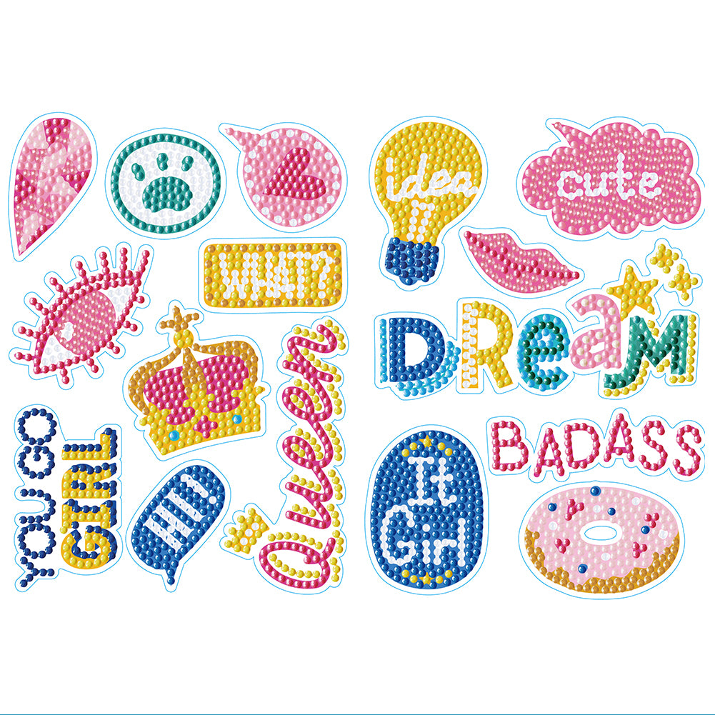 2pcs Diamonds Art Mosaic Stickers Paint by Numbers DIY Home Decor (BT128)