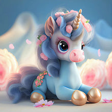 Load image into Gallery viewer, Diamond Painting - Full Round - pink cute unicorn (30*30CM)
