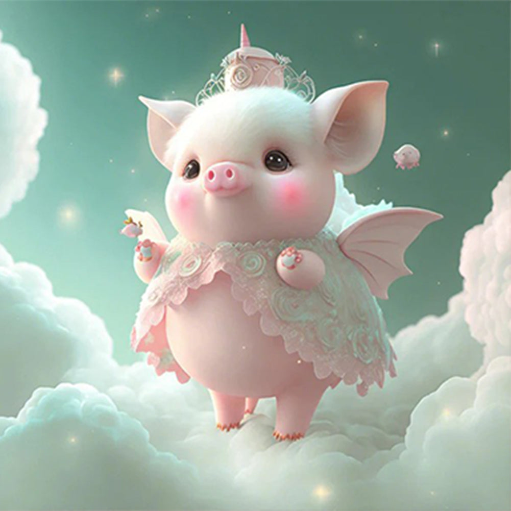 Diamond Painting - Full Round - pink cute pig (30*30CM)