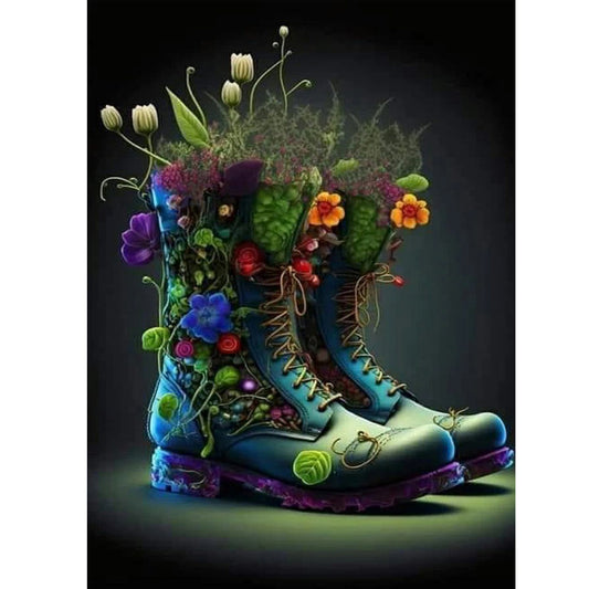 Diamond Painting - Full Round - bouquet boots (30*40CM)