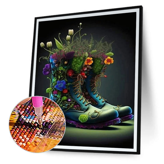 Diamond Painting - Full Round - bouquet boots (30*40CM)