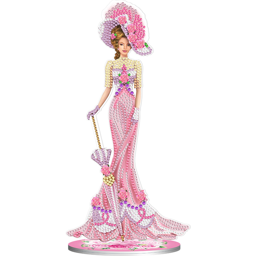 DIY Crystal Diamond Ornament Single Sided Elegant Lady Home Decor (HJBJP03)