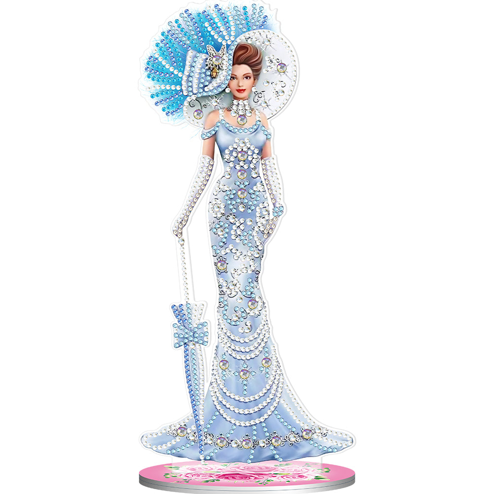 DIY Crystal Diamond Ornament Single Sided Elegant Lady Home Decor (HJBJP06)