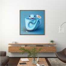 Load image into Gallery viewer, Diamond Painting - Full Round - Light blue potted version of the zodiac snake (30*30CM)
