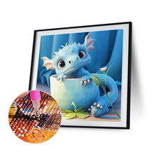 Load image into Gallery viewer, Diamond Painting - Full Round - Light blue potted version of the zodiac dragon (30*30CM)
