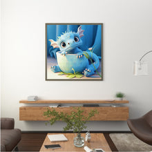Load image into Gallery viewer, Diamond Painting - Full Round - Light blue potted version of the zodiac dragon (30*30CM)
