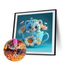 Load image into Gallery viewer, Diamond Painting - Full Round - Light blue potted version of the zodiac tiger (30*30CM)
