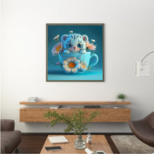 Load image into Gallery viewer, Diamond Painting - Full Round - Light blue potted version of the zodiac tiger (30*30CM)
