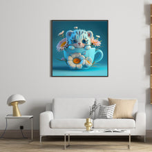 Load image into Gallery viewer, Diamond Painting - Full Round - Light blue potted version of the zodiac tiger (30*30CM)
