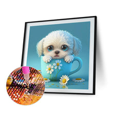 Load image into Gallery viewer, Diamond Painting - Full Round - Light Blue Potted Zodiac Dog (30*30CM)
