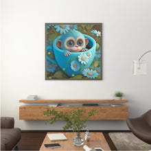 Load image into Gallery viewer, Diamond Painting - Full Round - Light Blue Potted Zodiac Monkey (30*30CM)
